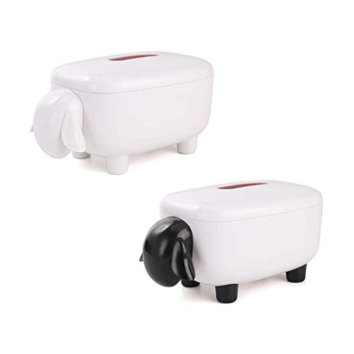 Novelty Sheep Tissue Box Cover - Cute Napkin Holder & Organizer for Facial Tissues, Paper Towels | Perfect for Bathroom, Car, Office & Home Decor (Color: A) | Great Gift Idea for Animal Lovers & Home Organization