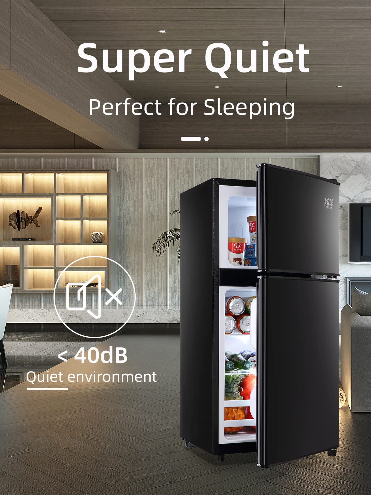 3.5 Cu.ft Retro Mini Fridge with Freezer - Compact Refrigerator for Home, Office, Dorm, RV | Adjustable Thermostat, 2-Door Design, Black | Perfect for Small Spaces, Beverage Storage & Snack Organization
