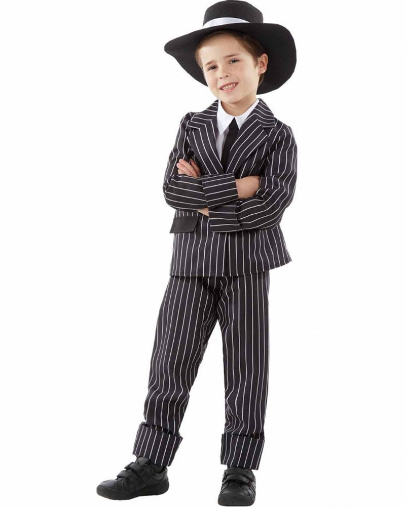 1920s Vintage Little Pinstripe Gangster Boys Costume - Perfect for Halloween, Dress-Up Parties & Themed Events