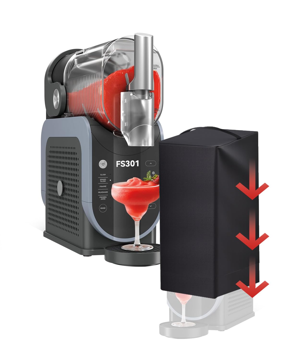Waterproof & Dustproof Anti-Static 600D Oxford Cover for Ninja Professional Slushie Machine FS301/SLUSHi FS301C - Protective Lid for Frozen Drink Maker, Black | Perfect for Home Bars, Parties & Outdoor Events