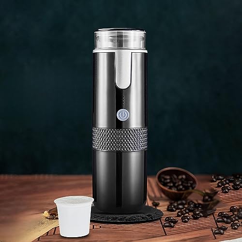 Jiawu Portable Espresso Machine - Mini Handheld Rechargeable Electric Coffee Maker for Travel, Camping & Hiking | Compatible with K-Cups & Ground Coffee | Perfect for Outdoor Adventures, Office Use & Home Brewing