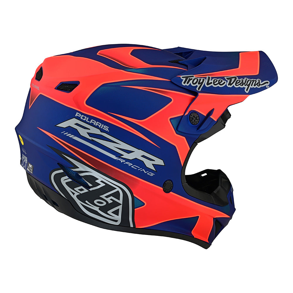 SE4 Polyacrylite Safety Helmet in Polaris Blue & Red - Lightweight, Durable Hard Hat for Construction, Cycling, and Outdoor Sports
