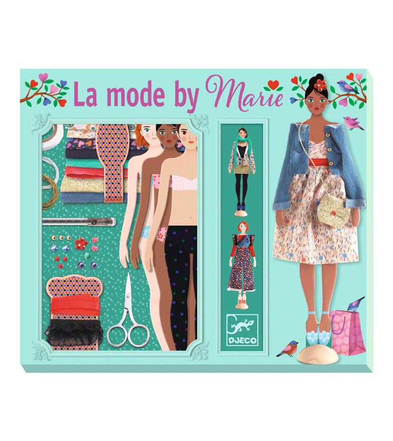 La Mode by Marie Art Set by Djeco - Fashion Design Kit for Kids, Creative Drawing & Styling Activity, Perfect for Birthday Gifts & Arts and Crafts Playtime