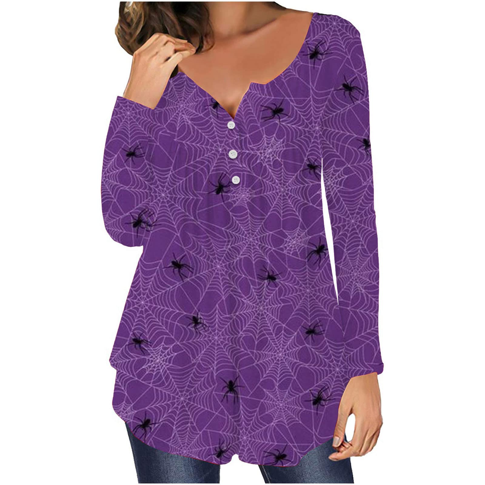Women's Halloween Graphic Print Casual T-Shirt - Round Neck Short Sleeve Blouse for Party, Cosplay & Everyday Wear