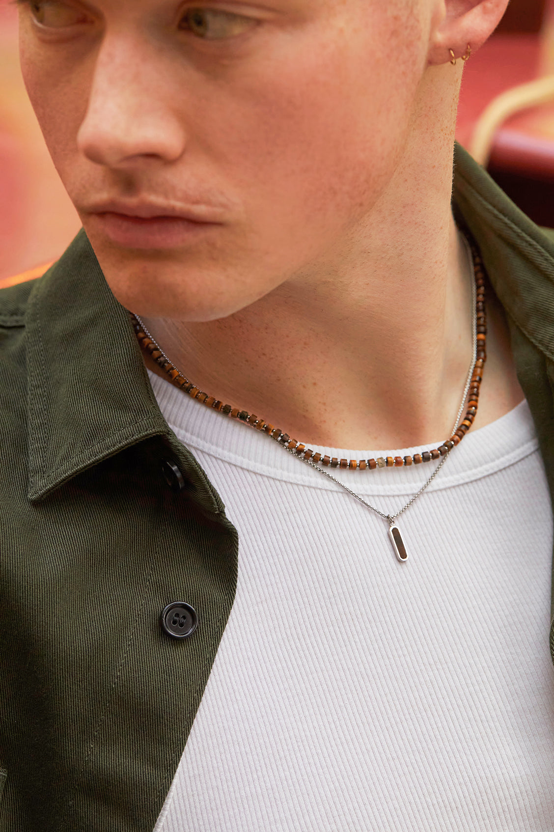 Gemstone Tag Pendant Necklace for Men - Sterling Silver Personalized Name Necklace - Perfect for Gifts, Anniversaries & Everyday Wear