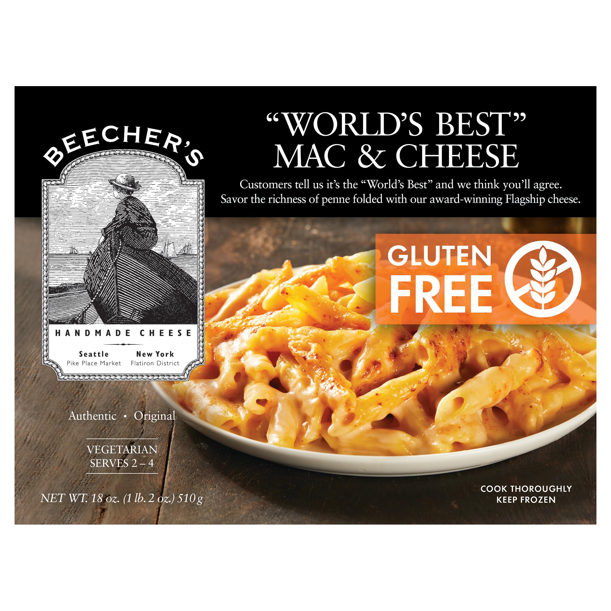 Beecher's Gluten Free Mac and Cheese - 18 Oz | Delicious Dairy-Free Pasta for Kids & Family Dinners | Perfect for Quick Meals, Lunchboxes & Comfort Food Cravings