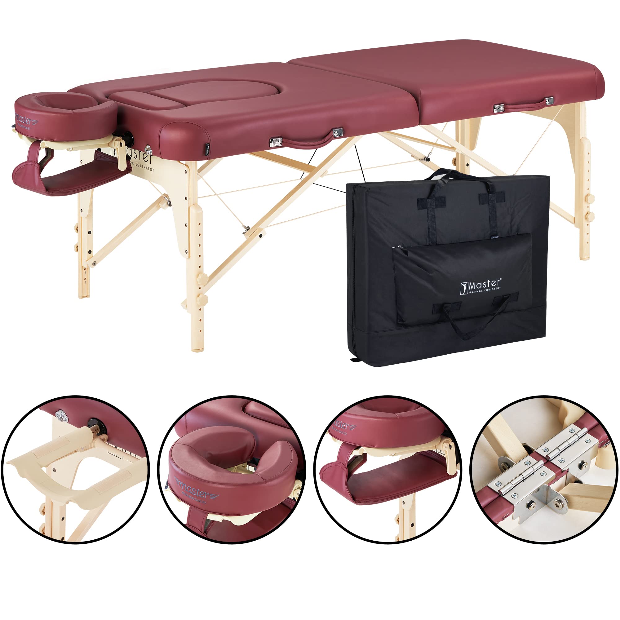 30'' Eva Portable Pregnancy Massage Table for Women & Plus Size Clients - Spa Salon Facial Bed for Pregnant Women - Multi-Functional Massage Table (Burgundy) - Perfect for Home Use, Professional Spas & Prenatal Care