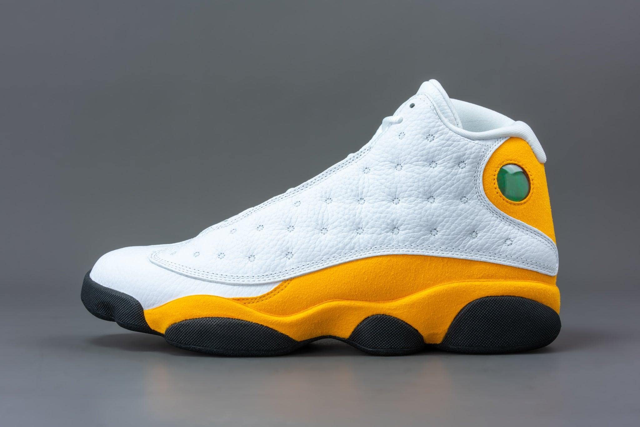 Jordan Men's Air 13 Retro Sneakers 414571-167 Del Sol - Size 8 White/Blue Basketball Shoes for Casual Wear & Street Style