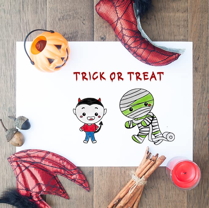 Halloween Clear Stamps & Cutting Dies Set - Ghost, Witch, Bat Die Cuts for DIY Card Making, Scrapbooking, Paper Crafts - Perfect for Holiday Greeting Cards, Album Decorations & Halloween Party Invitations