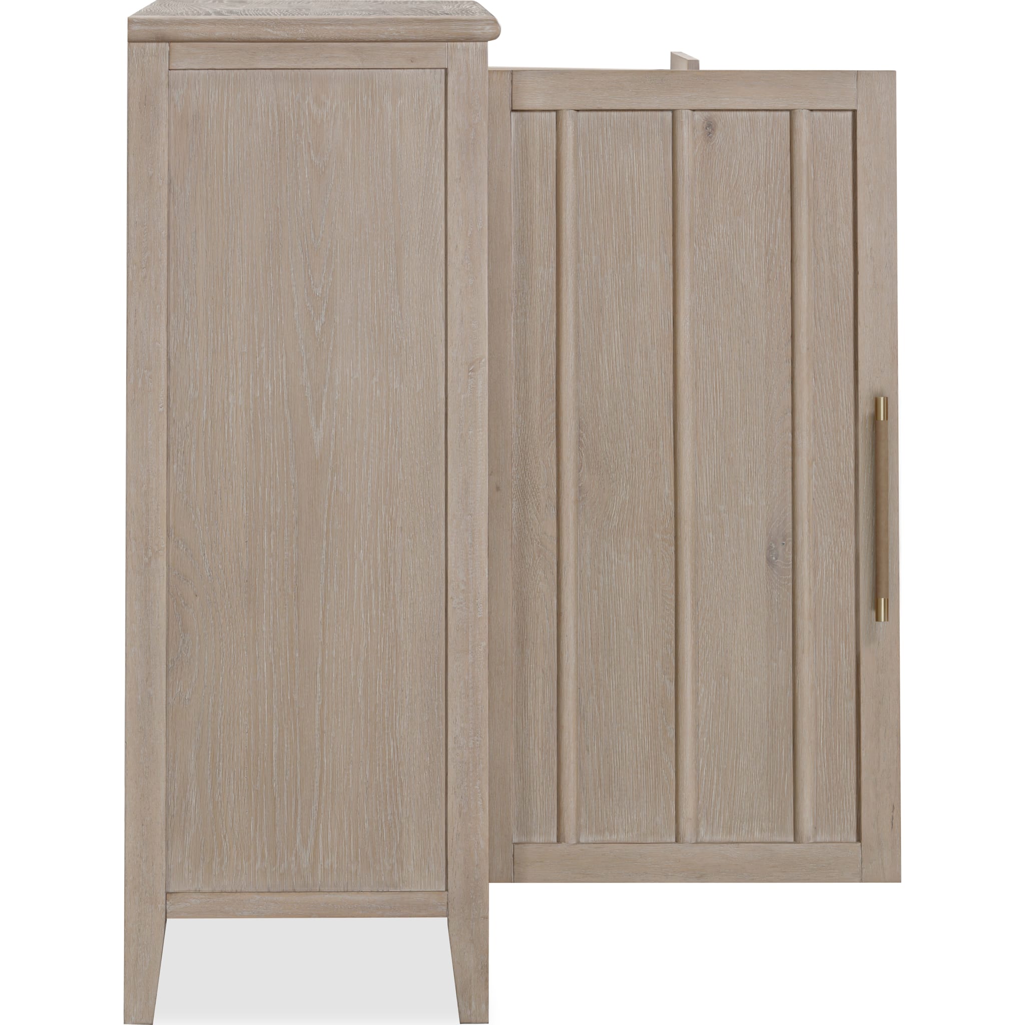 Camden 6-Drawer 1-Door Oak Wood Dresser Chest in Chai Finish - Perfect for Bedroom Storage & Closet Organization