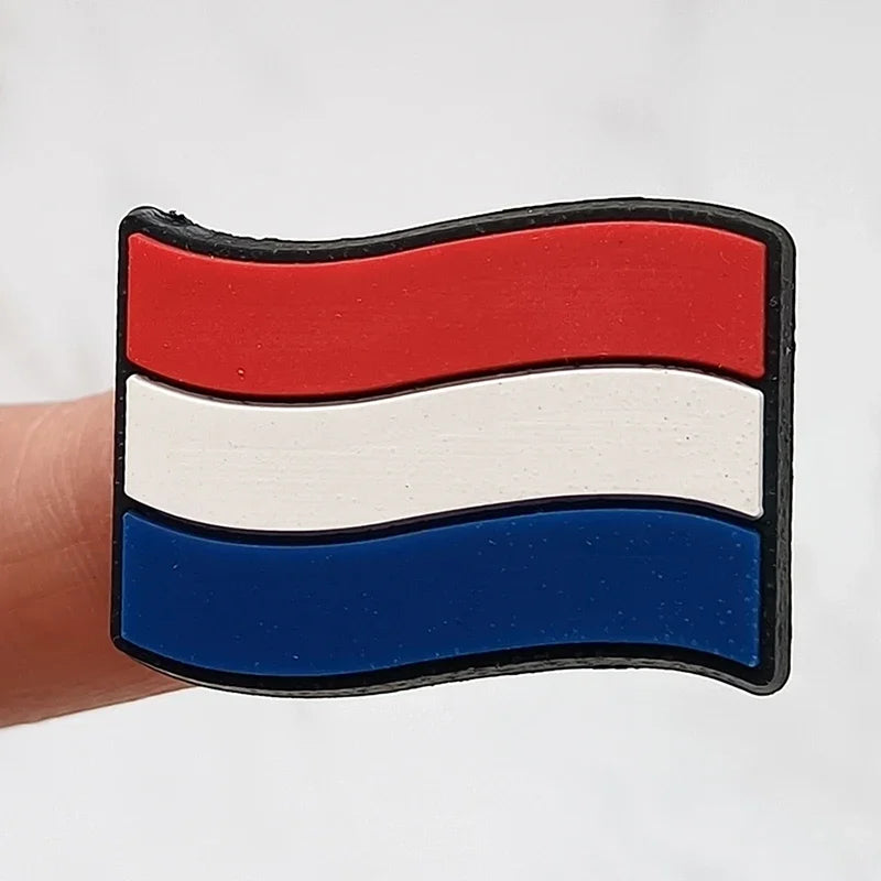 1Pcs Flag Icon PVC Shoe Charms - Decorative Sandals Accessories for Clogs & Buckle Shoes - Fun Kids Party Favors & Gift Ideas - Perfect for Beach Outfits, Summer Fashion & Costume Parties