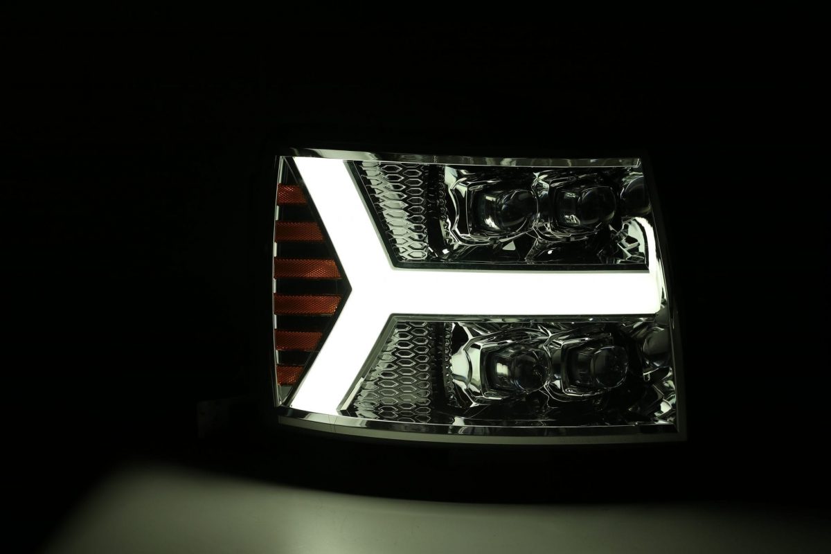 07-13 Chevrolet Silverado NOVA Series LED Projector Headlights - Chrome Housing - High Performance Replacement Headlights for Night Driving & Off-Road Adventures