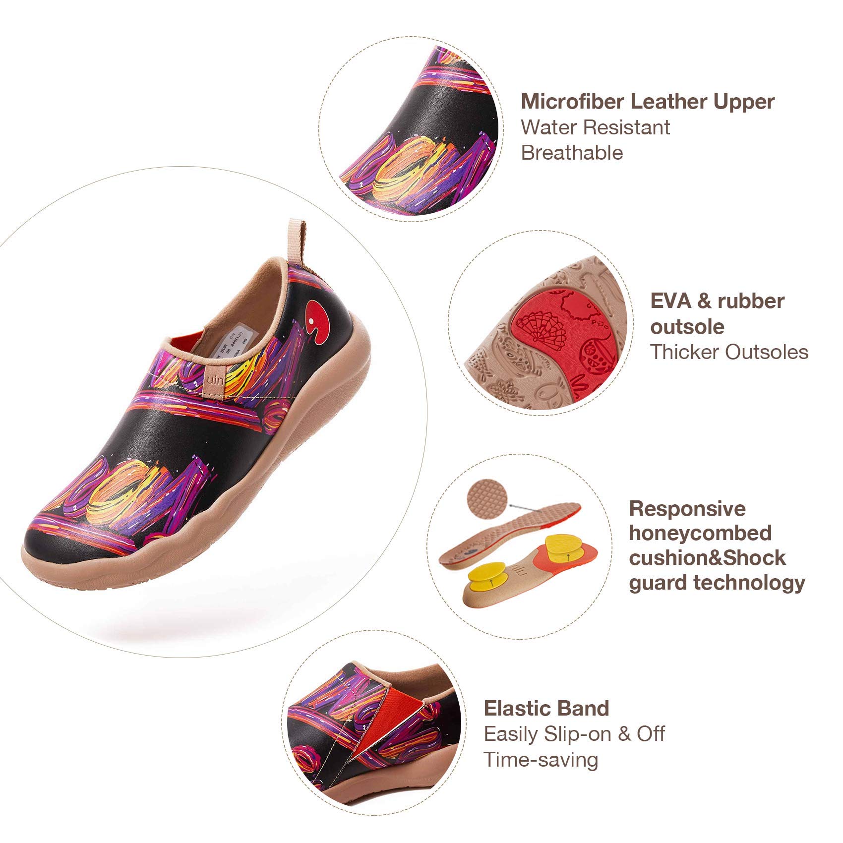UIN Women's Slip-On Walking Shoes - Lightweight Travel Loafers with Microfiber Comfort for Casual Wear | Perfect for Travel, Work & Everyday Fashion Sneakers