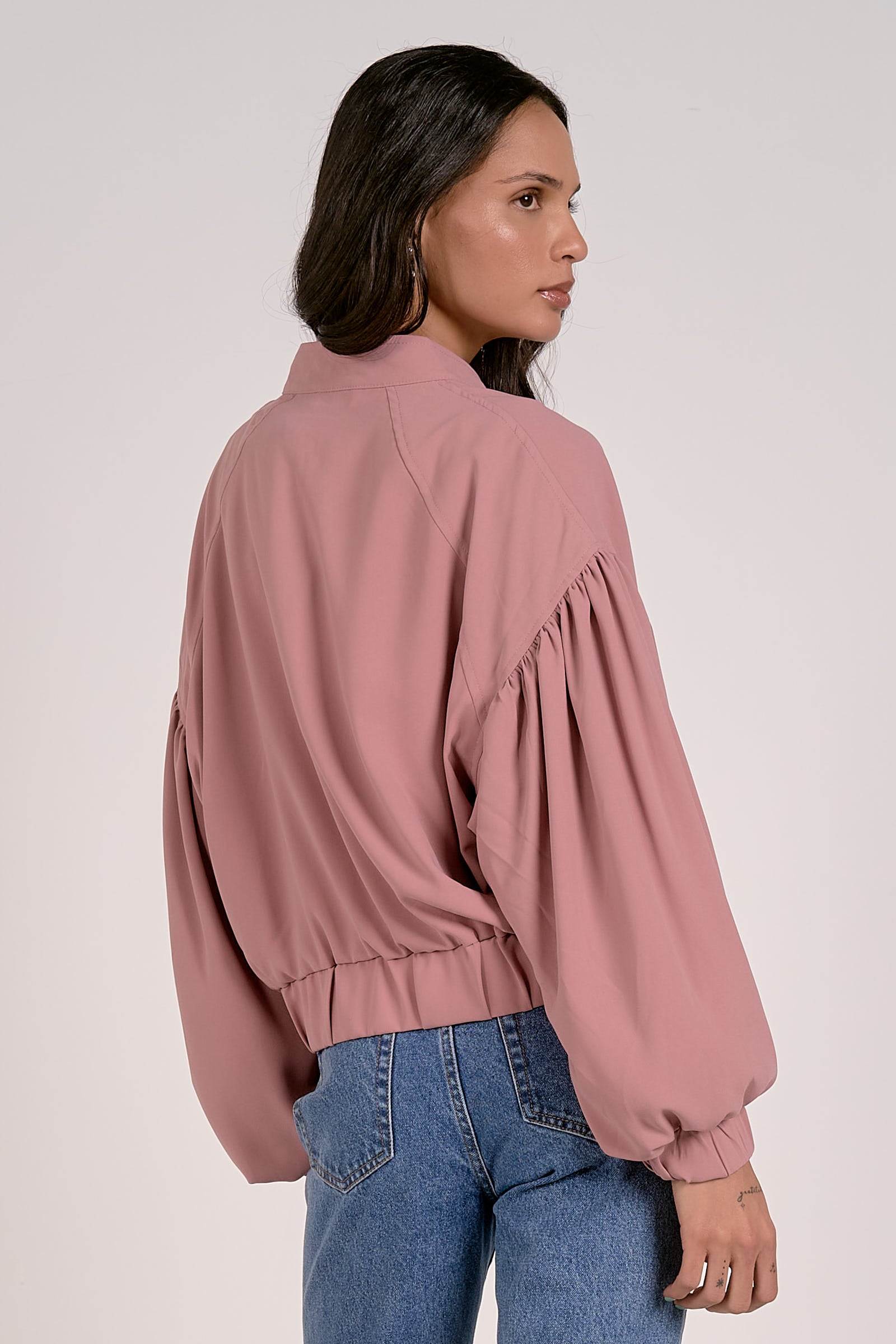 Stylish Mauve Balloon Jacket for Women - Trendy Winter Coat with Puffy Sleeves | Perfect for Outdoor Activities, Casual Wear & Fashion Street Style