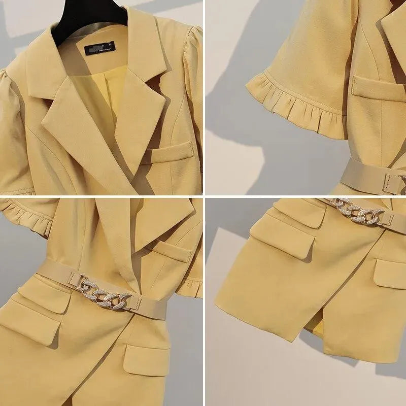 Stylish Summer Ladies Pantsuit - Trendy Women's Business Casual Suit Set for Office, Travel & Special Occasions