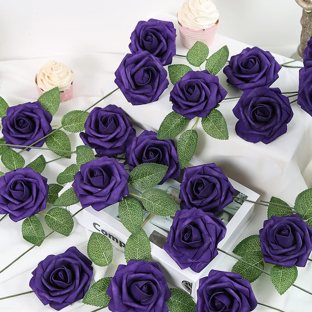 80pcs Artificial Rose Leaves with Stems - Bulk Fake Green Leaves for DIY Wedding Bouquets, Centerpieces, Wreaths & Garlands - Perfect for Wedding Decor, Party Decorations and Floral Arrangements