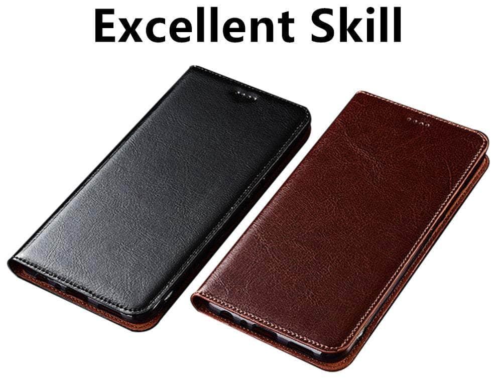 Premium Crazy Horse Genuine Leather Case for Google Pixel 6 - Slim Protective Phone Cover with Card Slots | Perfect for Business Professionals & Everyday Use