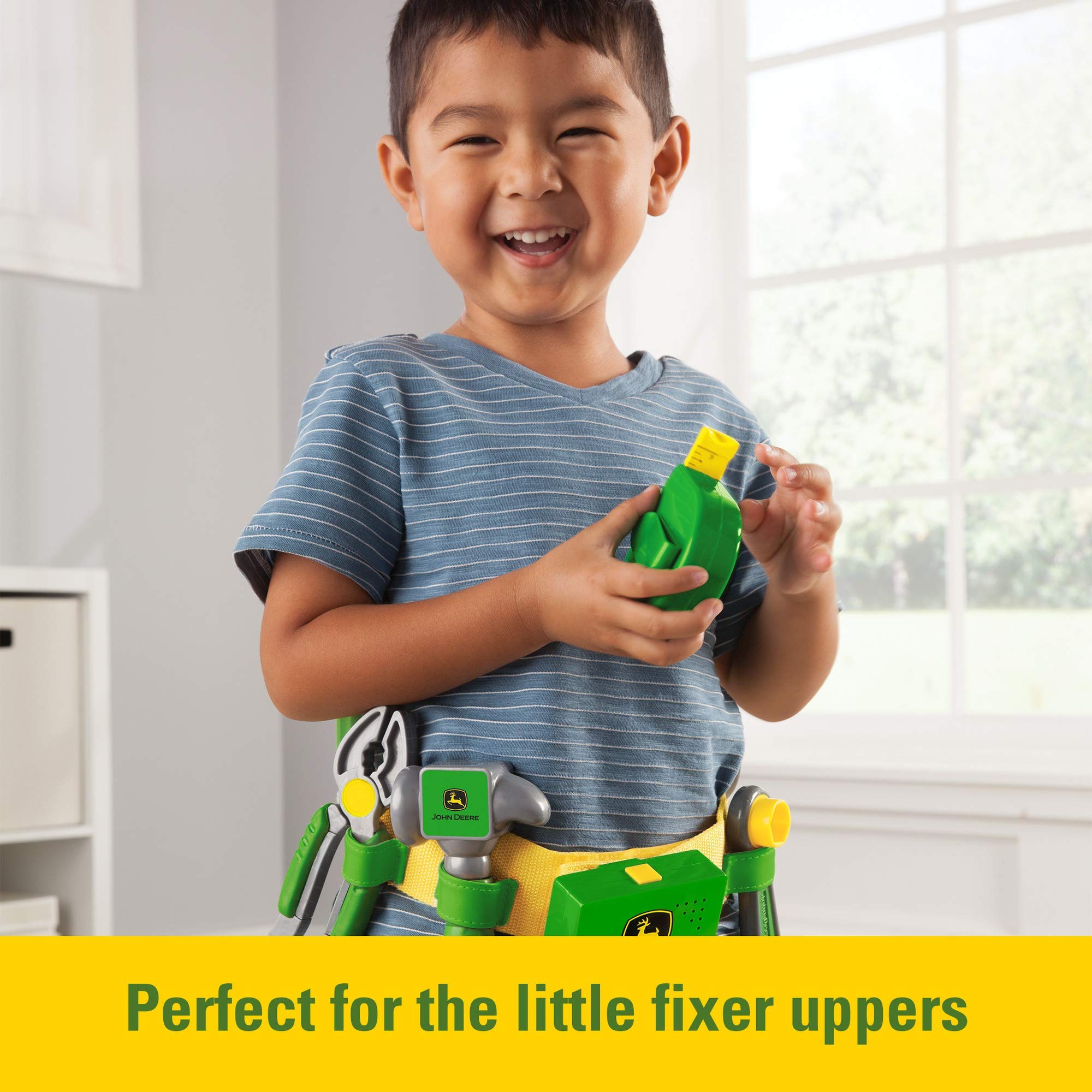 John Deere Deluxe Talking Toolbelt - 7-Piece Construction Toy Set for Toddlers Ages 2+ | Interactive Learning & Role Play | STEM Educational Building Toys for Preschoolers | Perfect for Pretend Play & Early Childhood Development