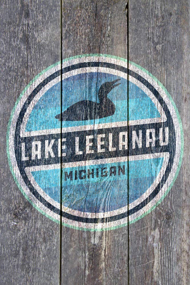 Lantern Press 16x24 Inch Giclee Art Print - Lake Leelanau Michigan Landscape with Rustic Loon Bird - Premium Wall Decor for Living Room, Bedroom & Office