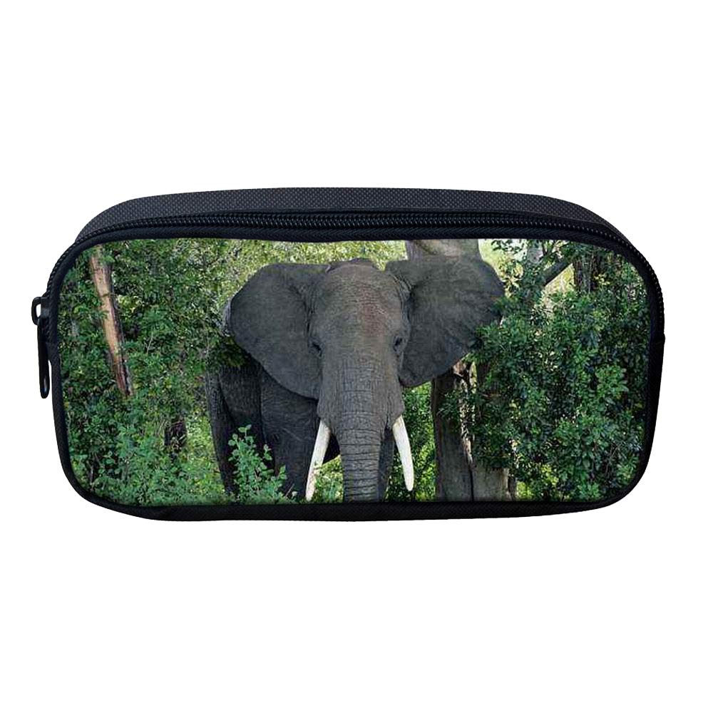 Cute Elephant Pencil Case for Girls - Soft Canvas Zipper Pouch for School Supplies, Makeup & Stationery - Perfect for Kids, Teens & Back to School Organization