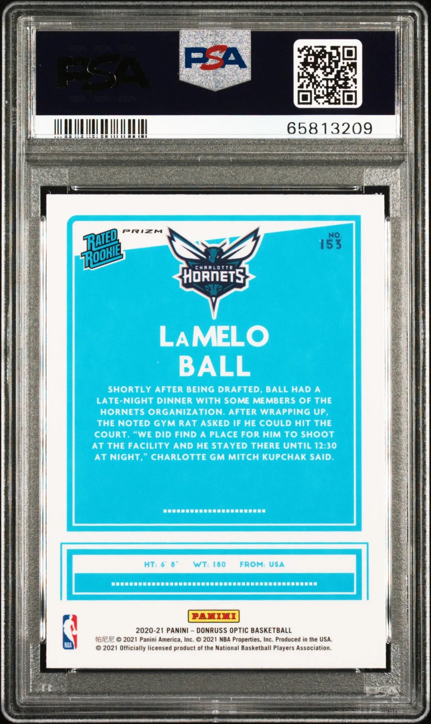2020 Panini Donruss Optic Choice LaMelo Ball Rated Rookie PSA 10 #153 Basketball Card - Perfect for Collectors, Investors & Sports Fans