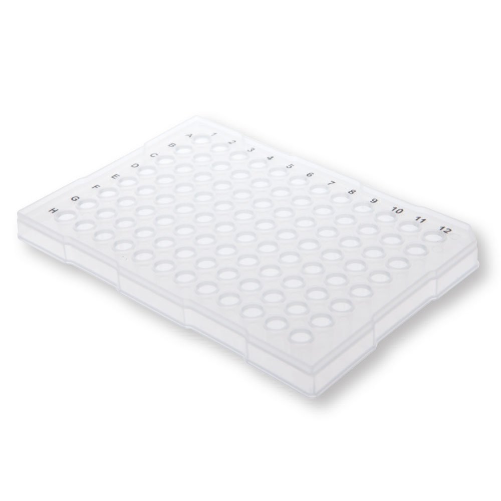 96-Well Semi-Skirted PCR Plate with Raised Rim - Natural (25 Plates/Unit) - Ideal for PCR Experiments, DNA Amplification & Molecular Biology Research