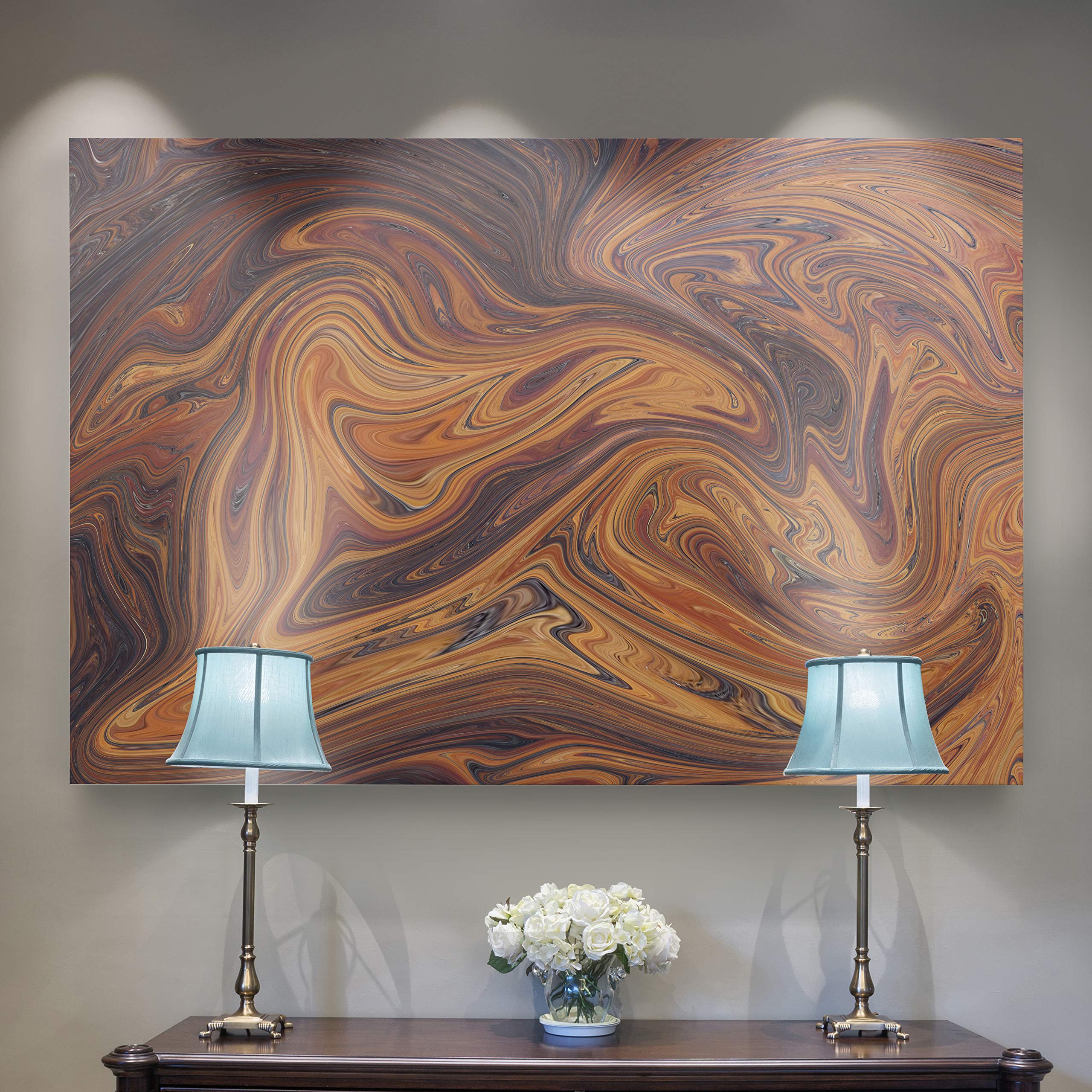 Renditions Gallery Desert Dessert Marble Pattern Canvas Wall Art Print - 12x18 Inches Framed Ready to Hang - Modern Home Office Decor for Living Room, Bedroom & Dining Area