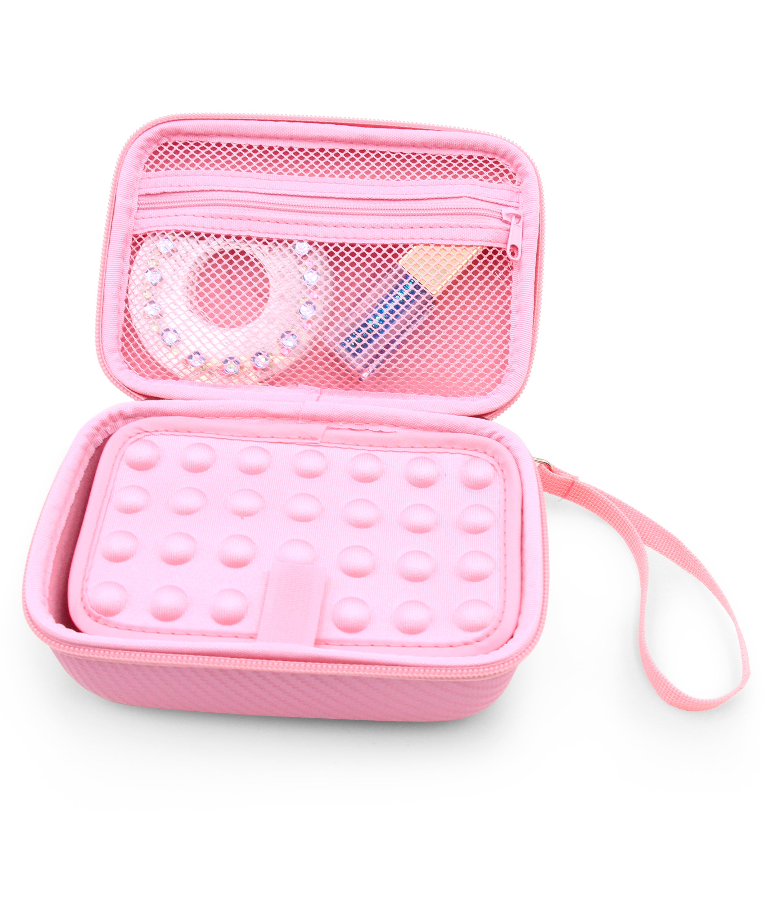 CASEMATIX Travel Case with Wrist Strap for Blinger Deluxe Set - Storage Organizer for Hair Jewels, Nail Gems & Children's Accessories - Perfect for Travel, Parties & DIY Beauty Projects