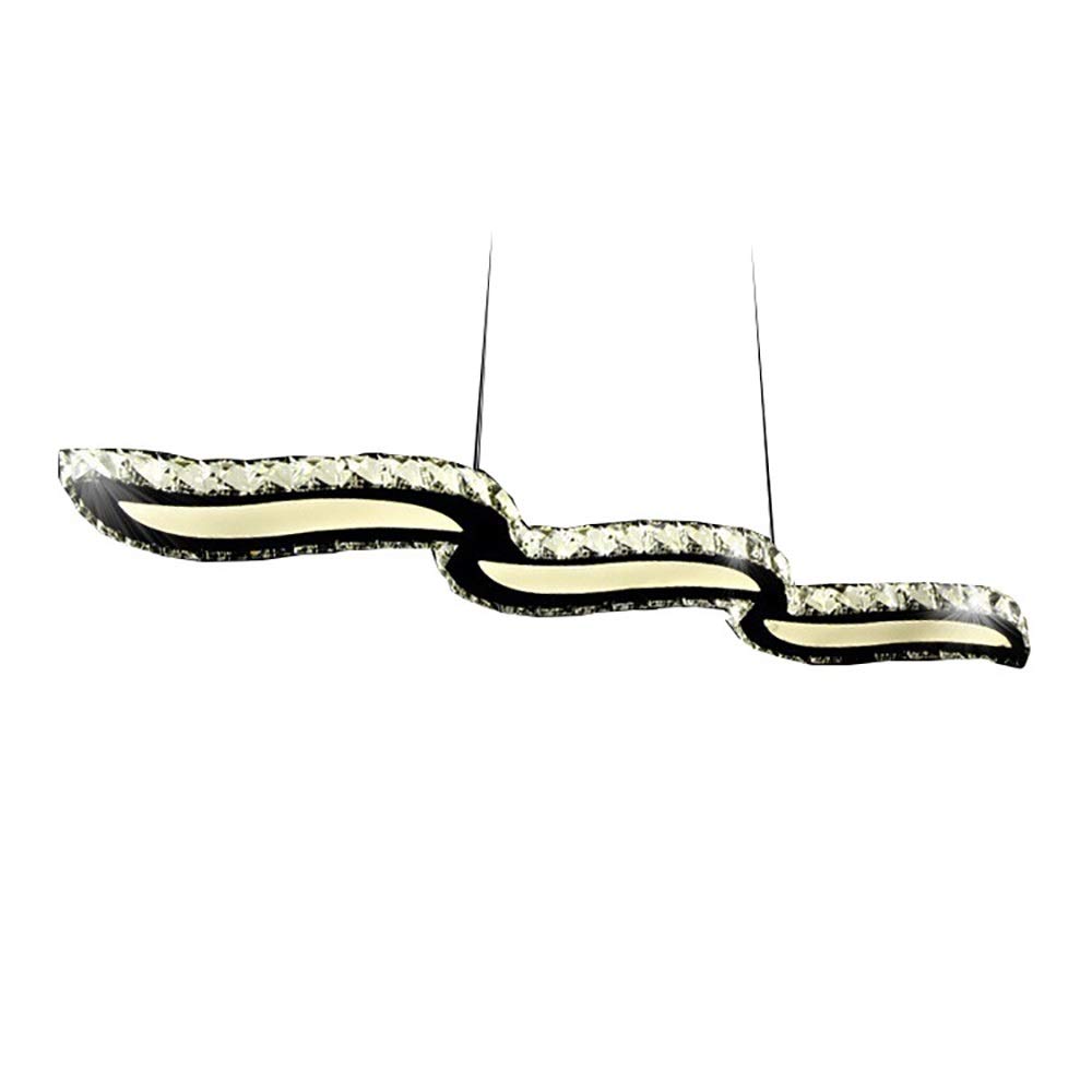 WWFF LED Crystal Chandelier - Modern Water Wave Design for Dining Room, Bar & Restaurant Lighting - Elegant Ceiling Fixture for Home Decor & Commercial Spaces