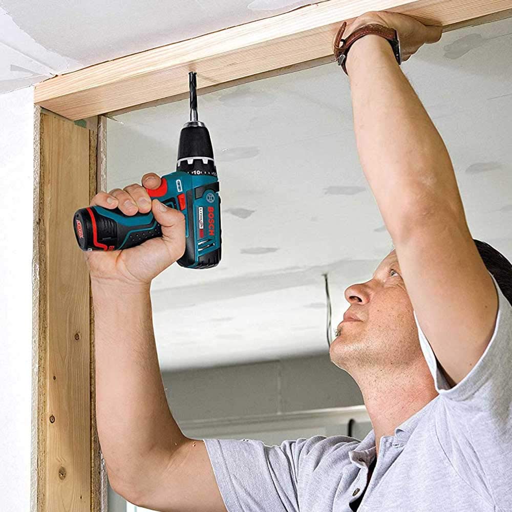 Bosch PS31-2A-RT 12V Max Lithium-Ion Cordless Drill Driver Kit with 3/8 Inch Chuck & 2Ah Battery (Renewed) - Perfect for DIY Home Projects, Furniture Assembly, and Light Construction Work