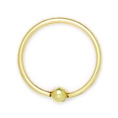 14K Yellow Gold 16 Gauge Circular Body Piercing Jewelry Bead Ring - 15x15mm Hoop Ring for Women | Perfect for Cartilage, Nose, Ear and Lip Piercings | Hypoallergenic Body Jewelry for Everyday Wear