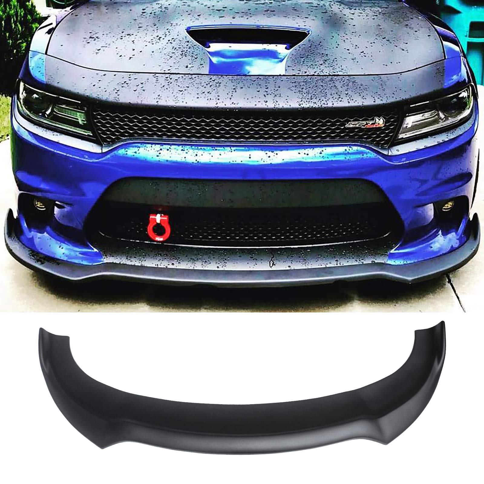 NINTE V3 Style Matte Black ABS Front Bumper Lip for 2015-2023 Dodge Charger SRT Scat Pack Widebody | Aggressive Styling Upgrade for Street & Track Performance