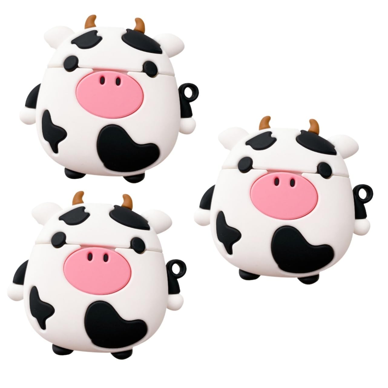 Artibetter 3-Pack Cow Print AirPods Case with Charging Port - Compatible with AirPods 1 & 2, Stylish & Portable Earphone Cover for Women & Men | Perfect for Travel, Gym & Daily Use
