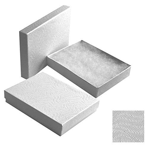 Personalized Swirl White Cotton Filled Gift Boxes Set of 10 - Elegant Wedding Favors, Birthday Party Decorations & Jewelry Packaging (Ideal for Bridal Showers, Baby Showers & Special Occasions)