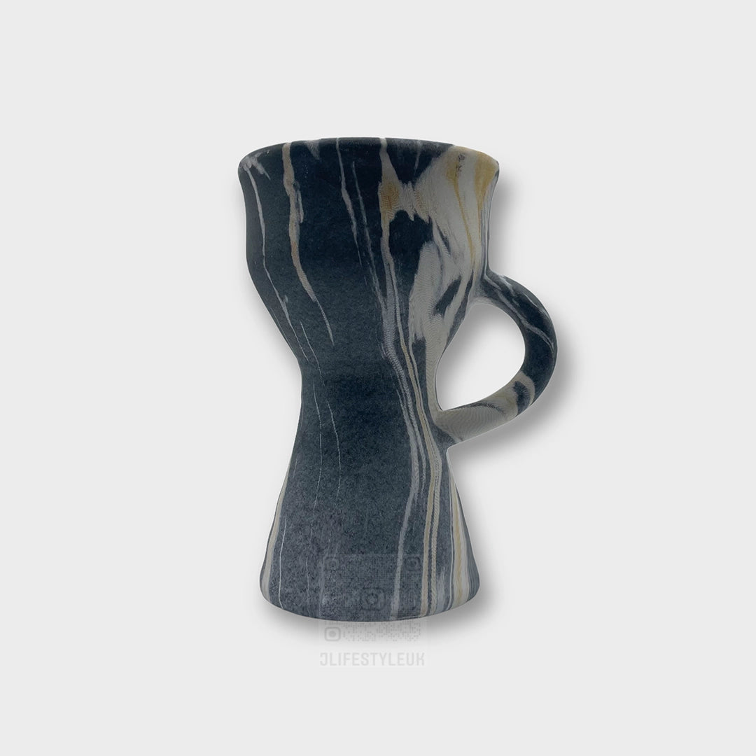 Premium Grey & White Bukhoor Burner for Aromatherapy - Traditional Arabic Incense Holder for Home, Meditation & Spiritual Ceremonies