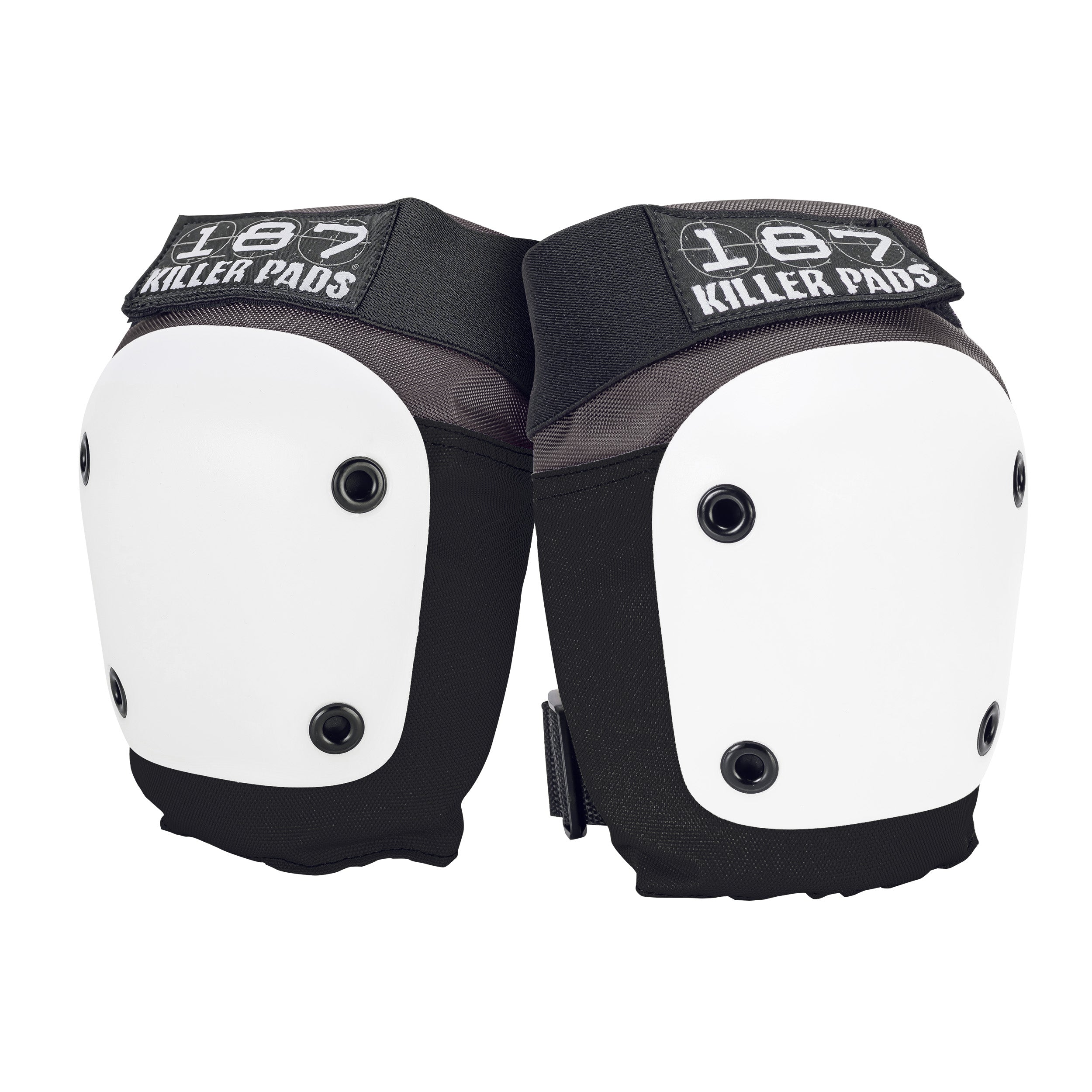 FLY KNEE PAD Grey/Black with White Caps - Protective Knee Support for Running, Cycling, Workouts & Outdoor Sports