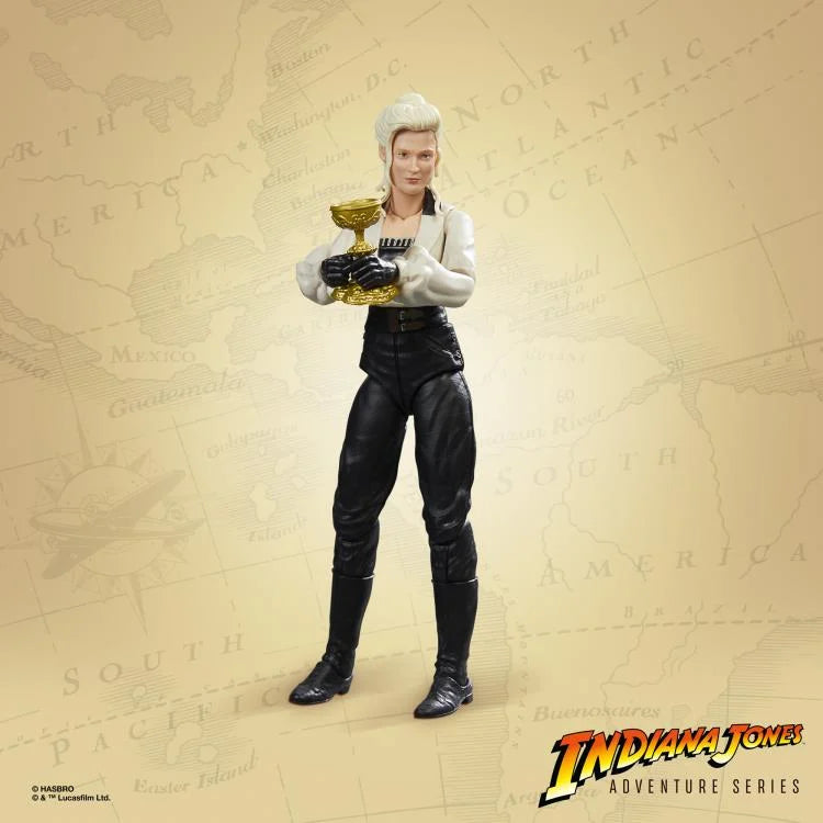 Indiana Jones Adventure Series Dr. Elsa Schneider Action Figure with Grail Table Accessory - Perfect for Collectors, Movie Fans & Adventure Display Scenes