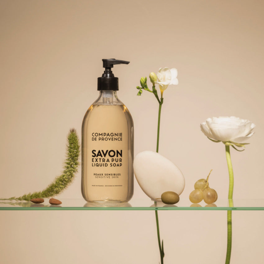 Compagnie de Provence Sensitive Skin Liquid Hand Soap - Gentle Cleansing for Dry & Delicate Hands - Perfect for Home, Office & Bathroom Use