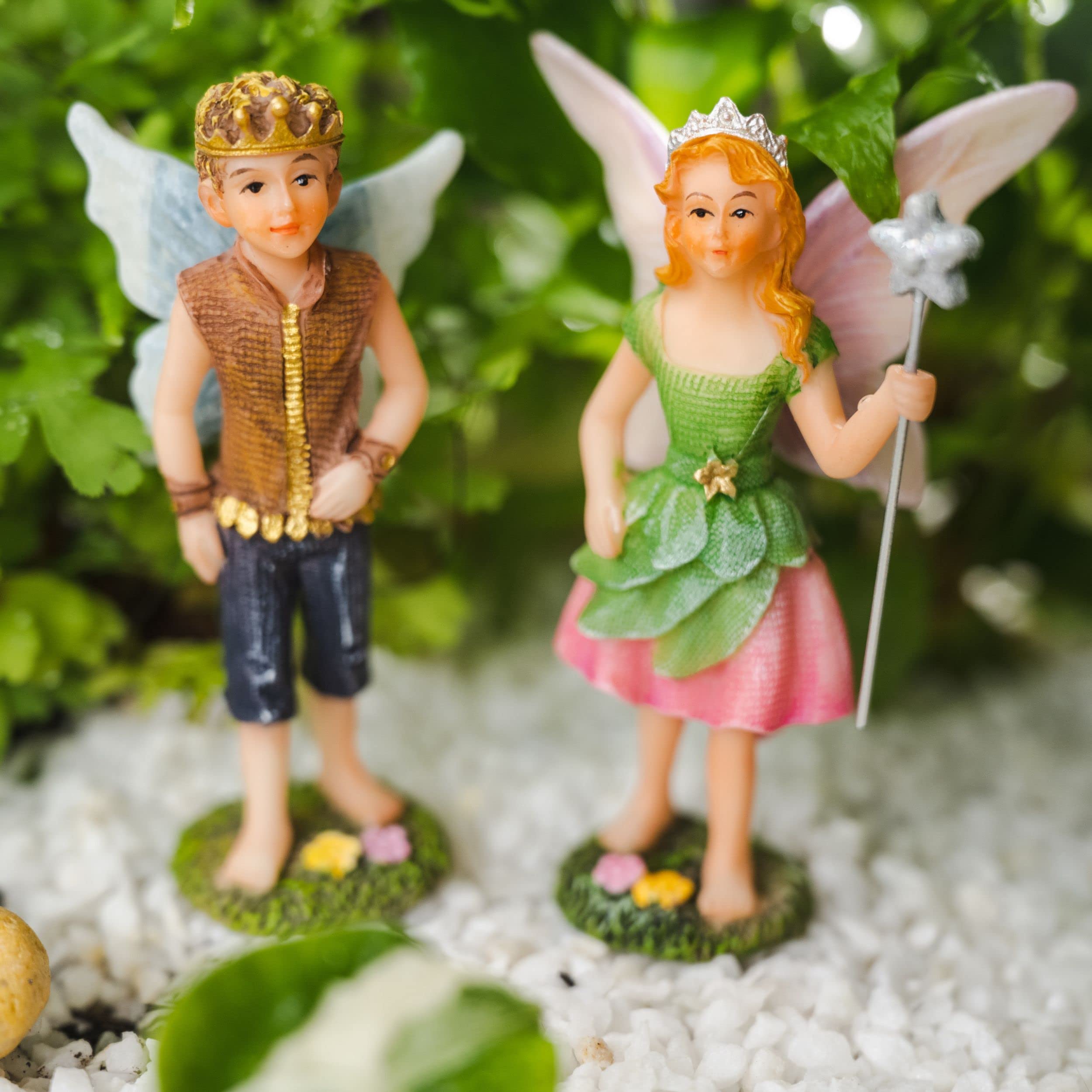 3-Piece Fairy Garden Kit with Fairy Figurines - Outdoor Fairy Garden Accessories for Decoration & Landscaping - Perfect for Backyard, Patio & Indoor Fairy Gardens