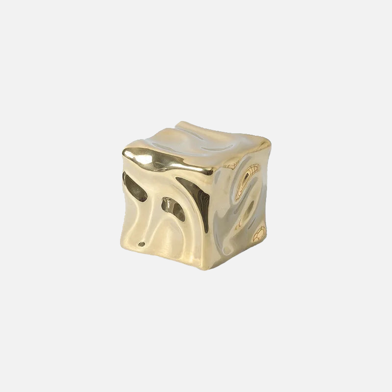 Elegant Draped Cube Ornament - Modern Home Decor for Christmas Tree, Holiday Party & Wedding Centerpiece Decoration