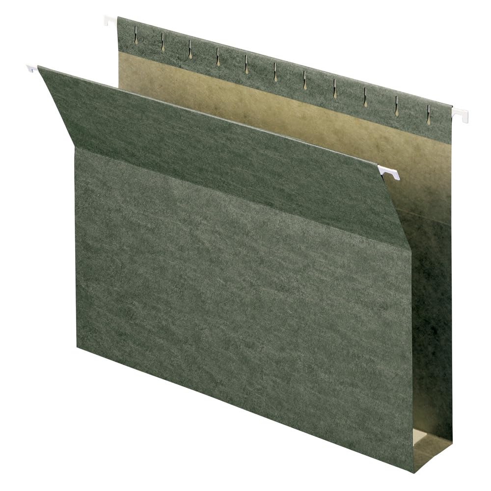 Smead 2 Inch Expansion Hanging File Folders - Letter Size, 25 Pack (64259) - Green File Organizer for Office Filing Cabinets, Document Storage | Perfect for Home Office, School, Business Records & Tax Organization