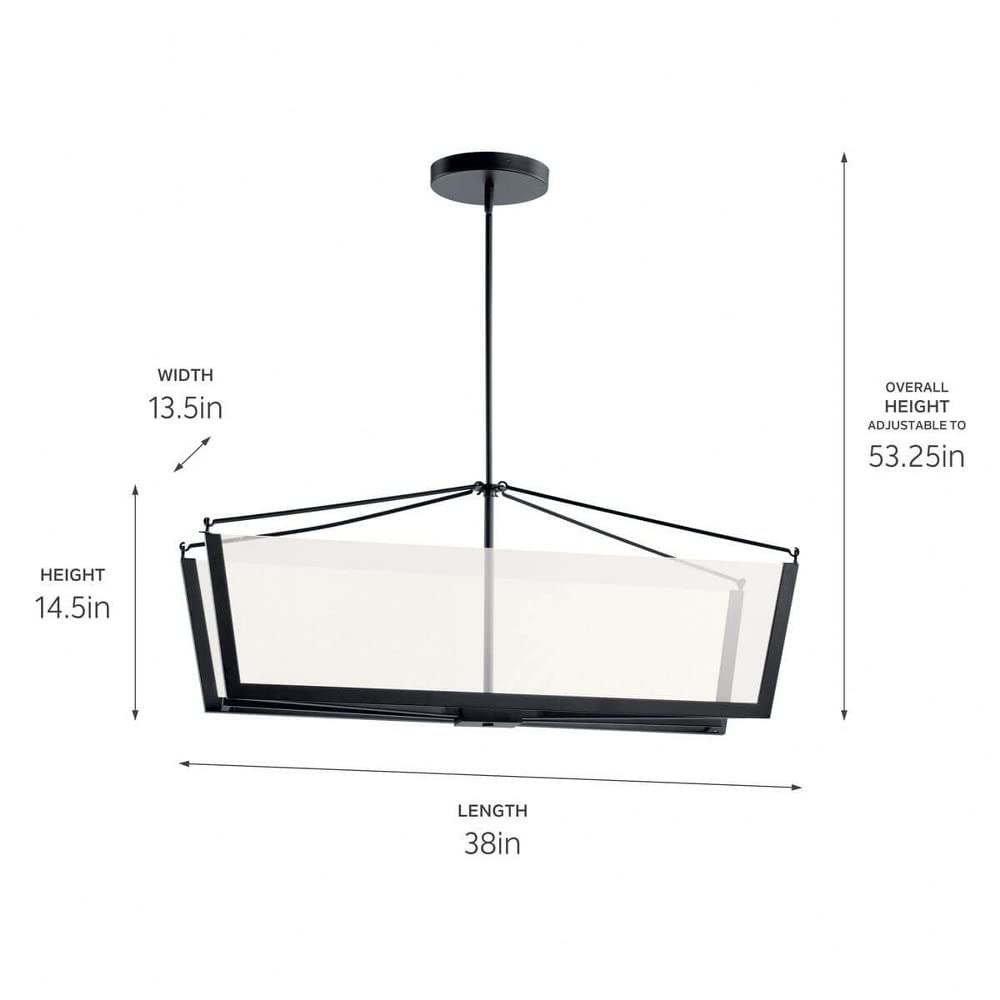 Modern LED Panel Kitchen Island Light Fixture with Light Guide Acrylic Glass - Champagne Gold Finish for Contemporary Home Lighting | Perfect for Kitchen Islands, Dining Areas & Modern Interior Design