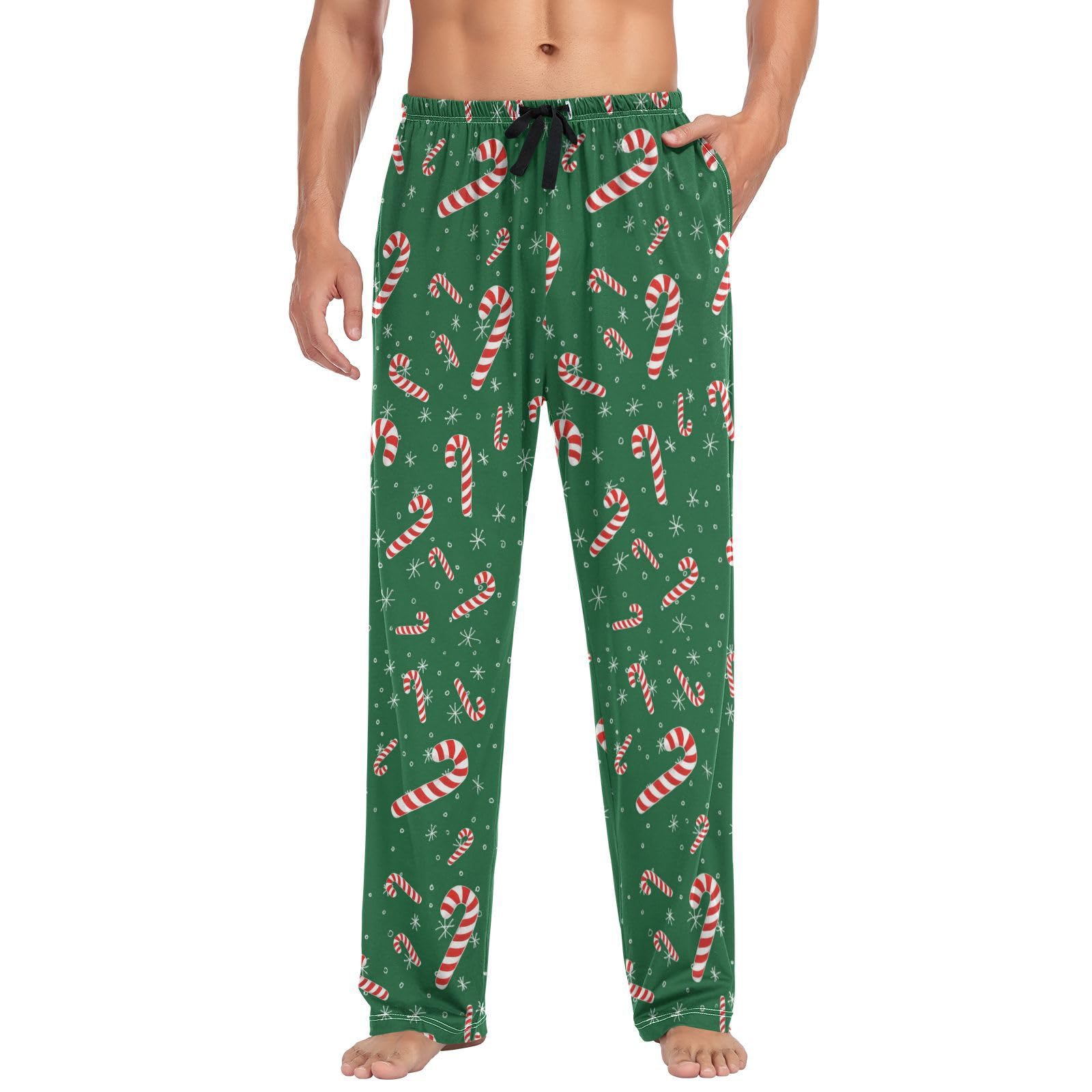 ASLSIY Men's Green Lizard Print Pajama Pants - Soft Lounge Sleepwear Bottoms for Men - Perfect for Relaxing at Home or Lounging Comfortably