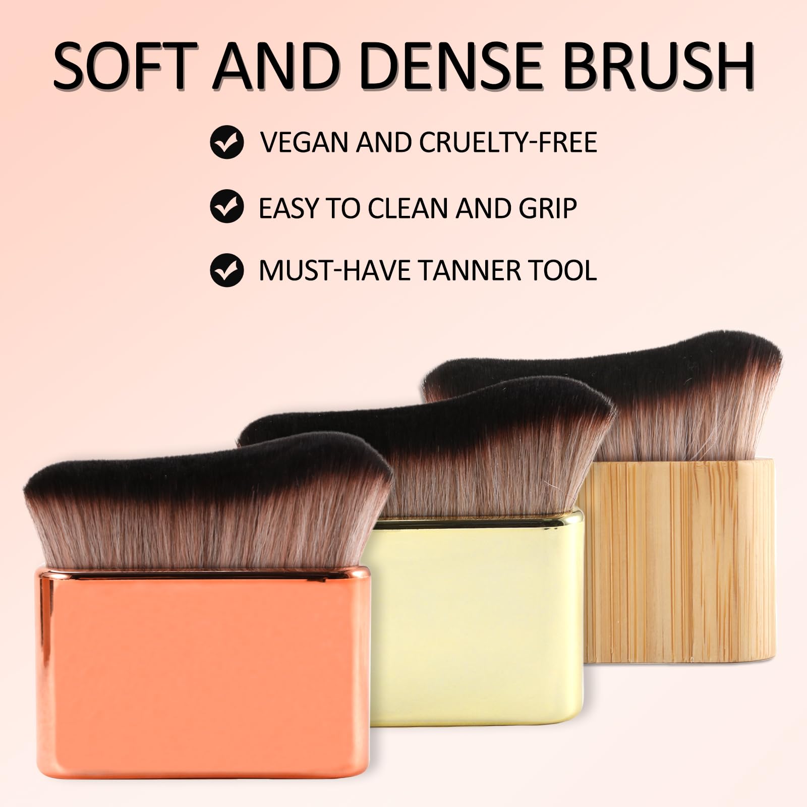 Kabuki Makeup Brush for Self Tanner, Sunscreen, Blusher & Bronzer - Bamboo Body & Face Powder Brush - Perfect for Tanning, Contouring & Everyday Makeup Application