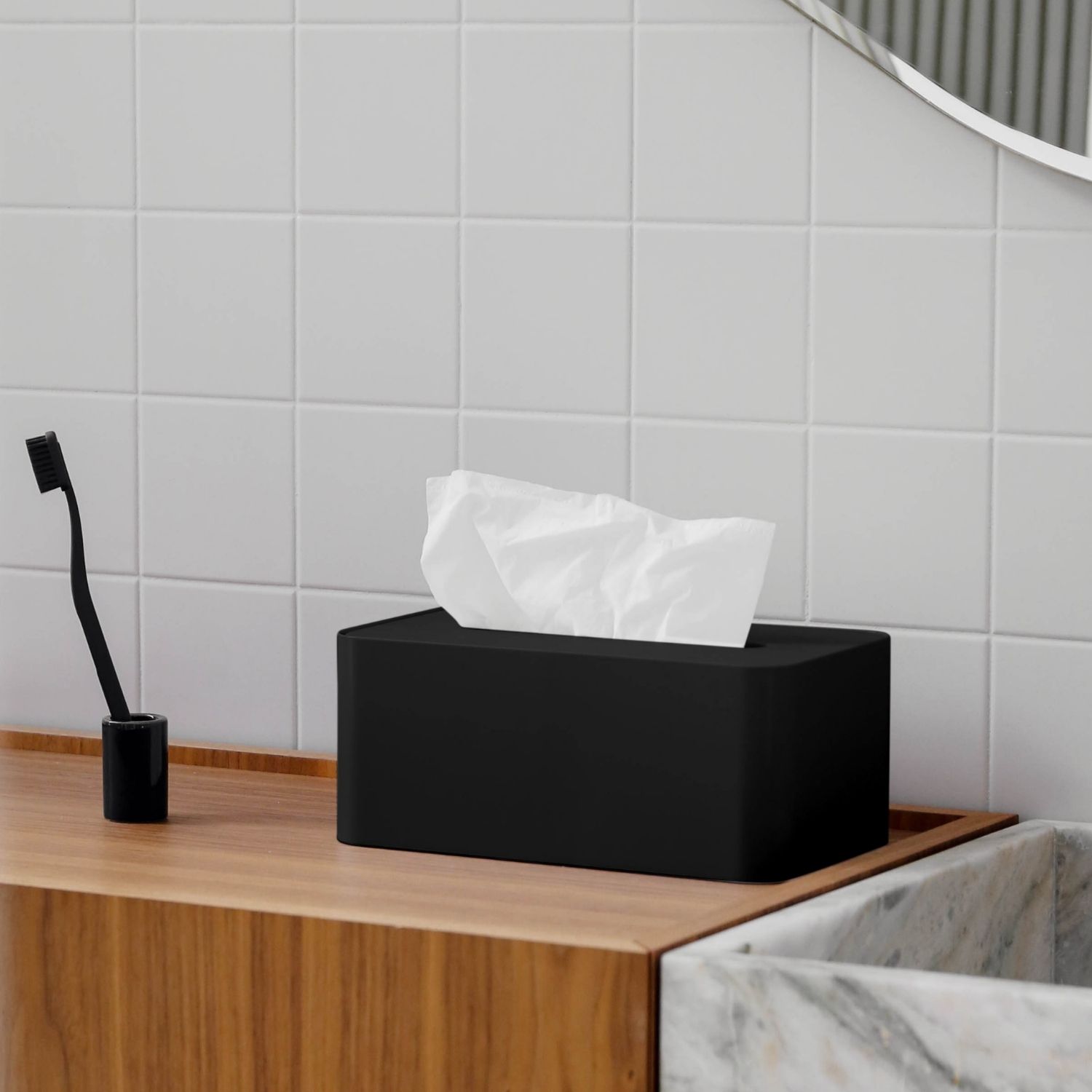 Stylish Black Tissue Box Cover - Modern Home & Office Decor | Perfect for Living Room, Bedroom, and Bathroom