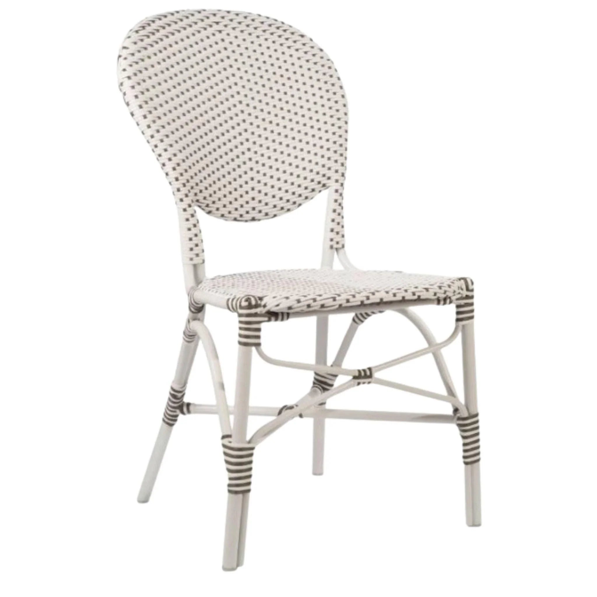 AluRattan™ Bistro Style Side Chair - Lightweight Outdoor Dining Chair with Aluminum Frame & Woven Rattan Seat (2 Color Options) - Perfect for Patio, Garden, Cafe & Restaurant Use