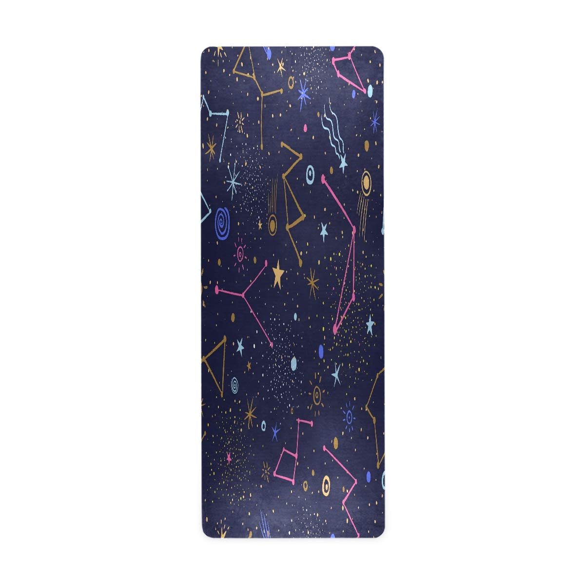 ALAZA Non-Slip Yoga Mat for Travel - Foldable, Galaxy Print for Women - Perfect for Home & Outdoor Workouts