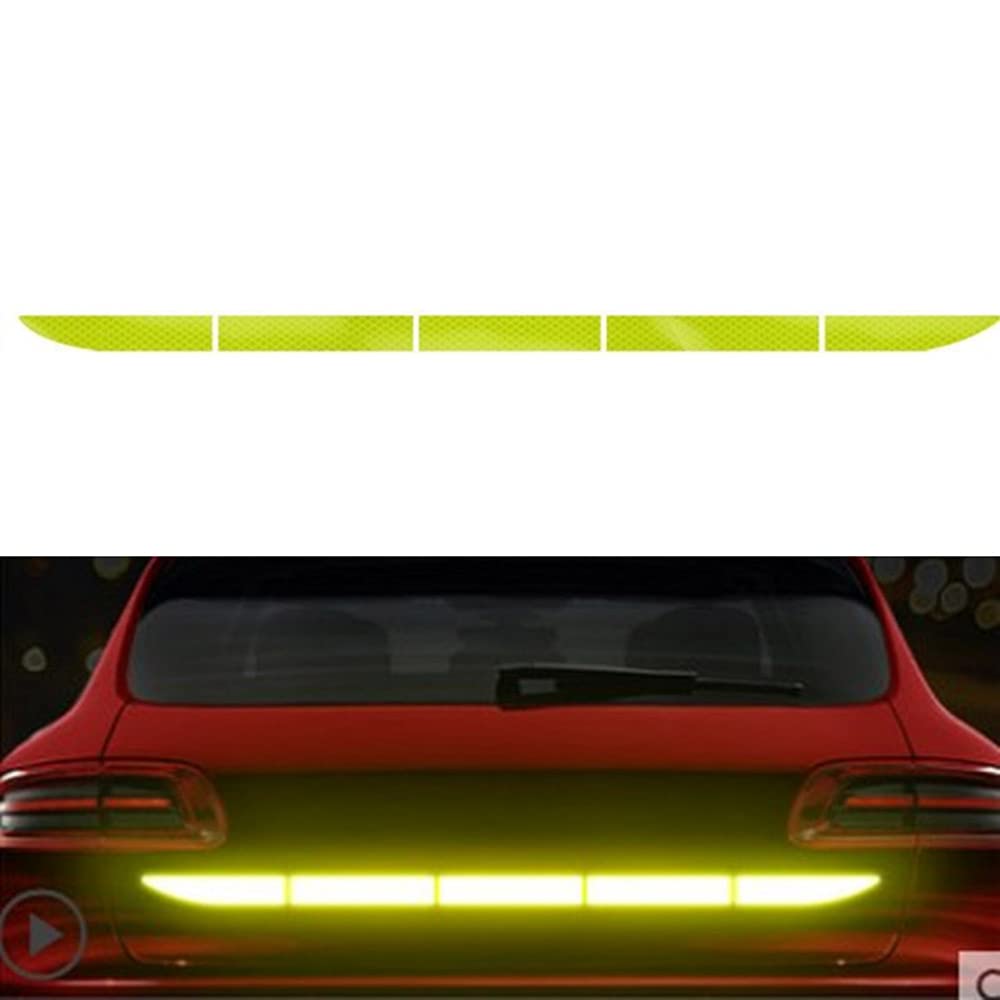 High Visibility Car Rear Trunk Reflective Strip - Fluorescent Green Warning Sticker for Night Safety | 90cm Reflective Tape for Vehicle Styling & Decoration | Perfect for Trucks, SUVs & Emergency Vehicles