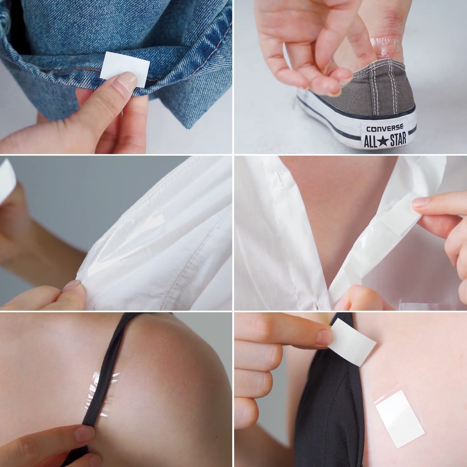 Perriha Fashion Double Sided Extra Wide Tape for Clothing & Body - 36 Strips Pack, Transparent Clear for All Skin Tones | Secure Outfits, Prevent Wardrobe Malfunctions, Perfect for Dresses, Tops & Swimwear