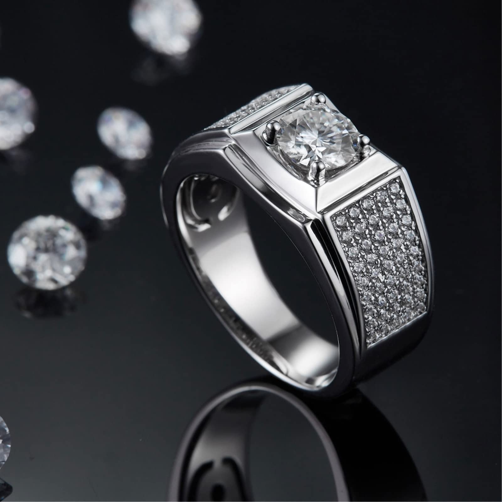 Gualiy Sterling Silver Wedding Bands & Engagement Rings - Micro Pave Cubic Zirconia Rings for Women Size 8-11.5 | Perfect for Bridal Jewelry, Anniversary Gifts & Special Occasions